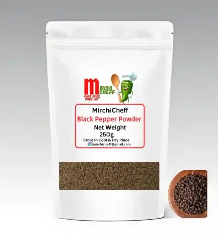 250g Pure Kali Mirch (Black Pepper) Powder with fresh aroma and robust flavor