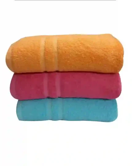 Pack of 3 Multi-Color Bath Towels – 20 x 40 Inches, Highly Absorbent Cotton