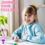 DIY Journal Kit for Girls with stickers, colorful pens, glitter tapes, and a 60-page spiral journal – perfect creative gift