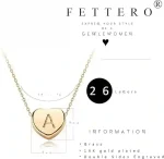 14K gold-plated dainty initial heart necklace with letter pendant for women