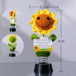 Handmade Sunflowers Hippie Bobblehead - Car Dashboard Decor for Women, Positive Gift Idea