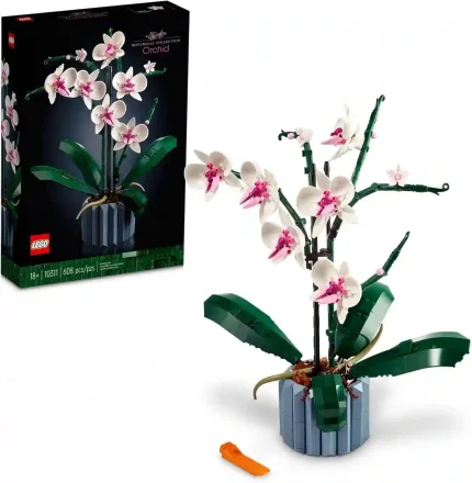 LEGO Icons Orchid Building Set - Realistic Artificial Orchid Plant for Home Décor