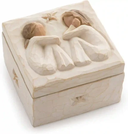 Willow Tree Friendship Keepsake Box with Best Friends Carving and Hand-Painted Design