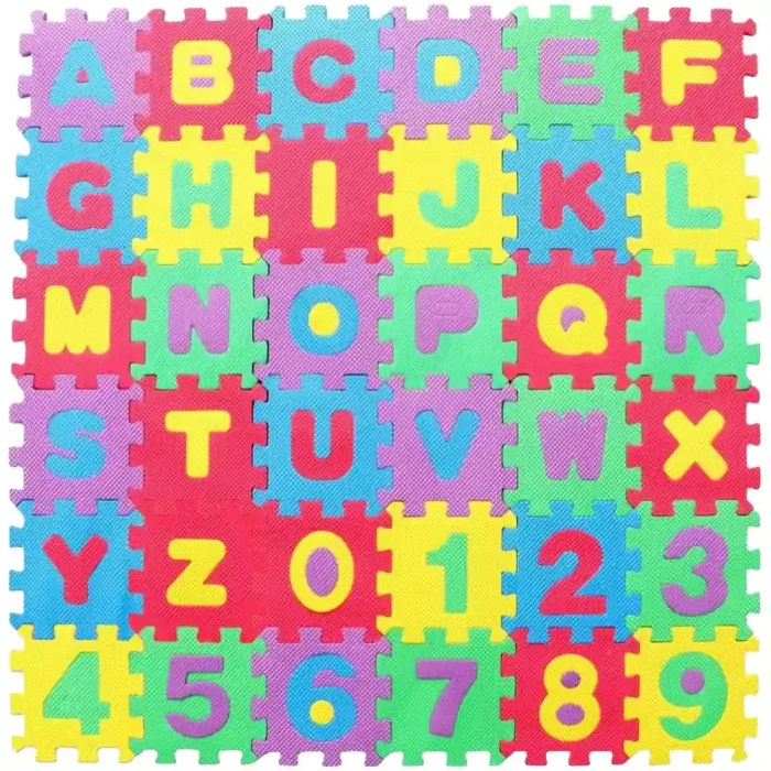 Kids Foam Play Mat - Interlocking Alphabet and Numbers Puzzle Tiles