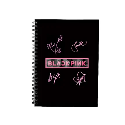 BLACKPINK logo printed notebook with free gift, spiral-bound A5 notebook for KPOP fans