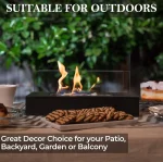 Portable Tabletop Fire Pit with S’mores Maker Kit and bamboo serving board for indoor or outdoor use