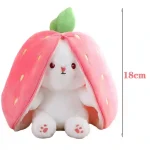 18cm plush strawberry and radish rabbit toy – soft, huggable stuffed zipper doll