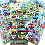 3D Bubble Stickers with Cartoon Cars, Trucks, and Planes for Kids