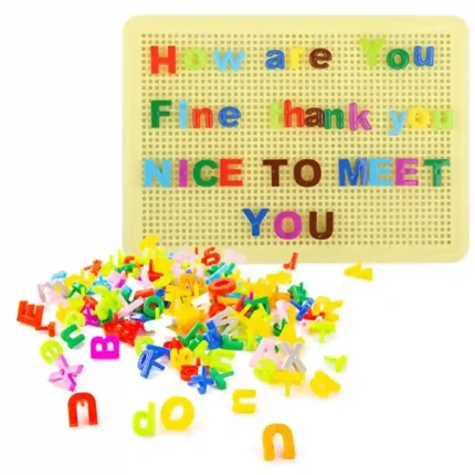 Educational Peg Board for Learning English Alphabets with Colorful Pins