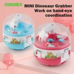 Mini Dinosaur Claw Machine Toy with colorful design, easy controls, and 8 random dinosaur toys