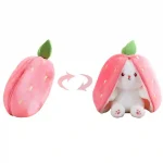 18cm plush strawberry and radish rabbit toy – soft, huggable stuffed zipper doll