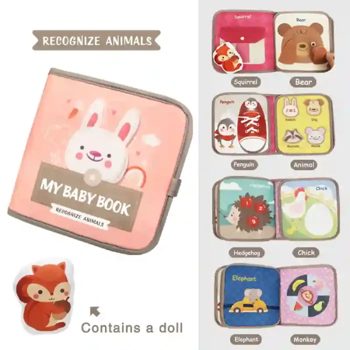 Montessori Busy Book for toddlers with multiple themes, sensory activities, and tear-resistant pages