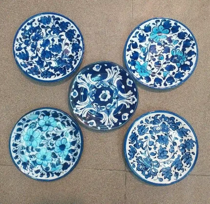 Blue Pottery Wall Hanging Plate – 5.5 Inches, Multicolor, Handcrafted in Pakistan