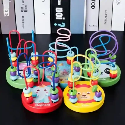 Colorful Wooden Roller Coaster Educational Bead Maze Toy for Preschool Learning