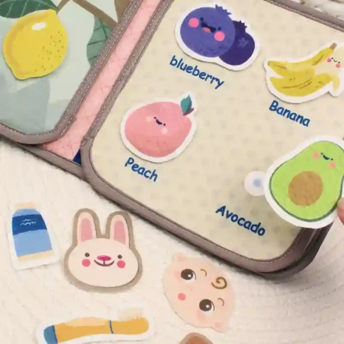 Montessori Busy Book for toddlers with multiple themes, sensory activities, and tear-resistant pages