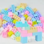 Small particle building block toy for kids with multicolor educational blocks