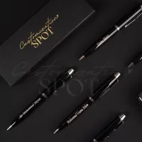 Customizable premium metal gel pen with cap, packaged in a white card box