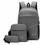 Men’s Laptop Bag 3-Piece Set – Multipurpose Backpack for School, Office, Travel