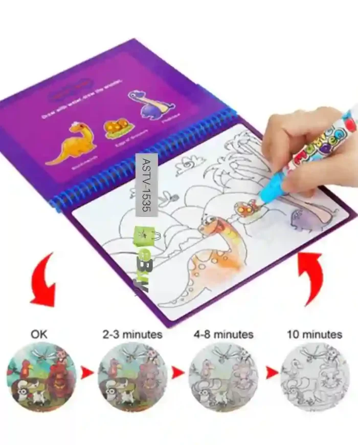 Reusable Magic Water Drawing Book with Animal, Universe, and Dinosaur Themes – Educational Toy for Kids