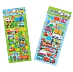 3D Bubble Stickers with Cartoon Cars, Trucks, and Planes for Kids