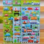 3D Bubble Stickers with Cartoon Cars, Trucks, and Planes for Kids