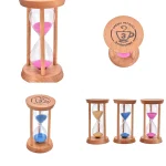 Wooden frame 3-minute sand timer hourglass for home and office décor