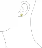 Gold Plated Paw Print Stud Earrings and Pendant for Women