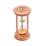 Wooden frame 3-minute sand timer hourglass for home and office décor