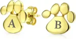 Gold Plated Paw Print Stud Earrings and Pendant for Women