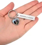 Personalized Stainless Steel Keychain with Custom Photo and Engraving - Gift for Men & Women