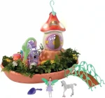 Light Garden Playset – Mushroom House with Fairy and Unicorn, Interactive Garden for Kids