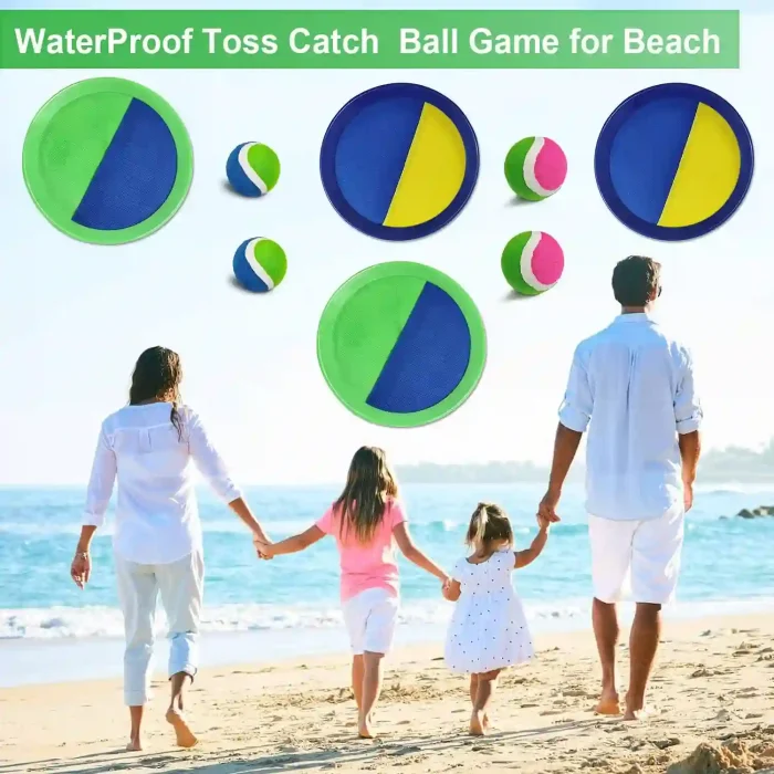 Jalunth Toss & Catch Paddle Ball Set with Carry Case – Outdoor Fun for Kids and Adults