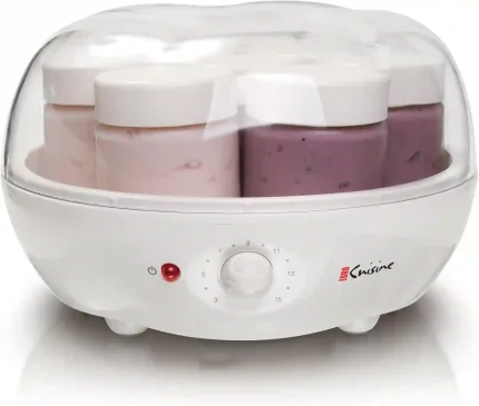 Euro Cuisine YM100 Automatic Yogurt Maker with 7 Glass Jars and 15-Hour Timer