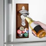 Magnetic Wall Mounted Bottle Opener with Rustic Design