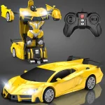 Remote Control Car - Transforming Robot Toy with LED Headlights and 360° Rotation, Perfect for Kids Aged 4-12