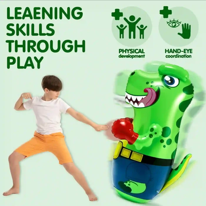 JOYIN Inflatable T-Rex Dinosaur Bopper - 47-Inch Punching Toy with Bounce-Back Action for Kids