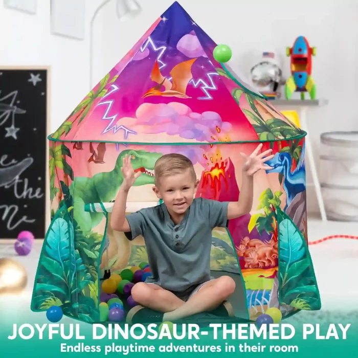 JOYIN Dinosaur Play Tent – Pop Up Playhouse for Boys & Girls