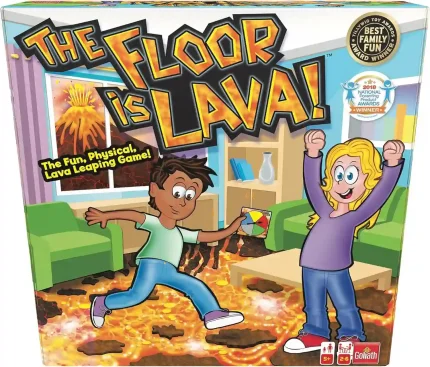 The Original "The Floor is Lava!" Game – Interactive family game with foam safety stones and challenge cards