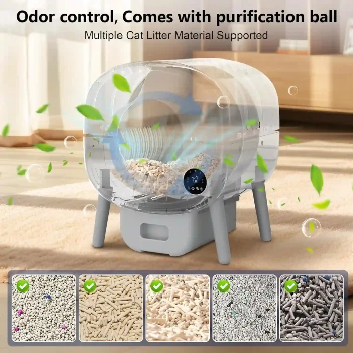 Cumrige Self-Cleaning Cat Litter Box with Smart APP Control and Large Capacity