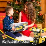 Remote Control Car - Transforming Robot Toy with LED Headlights and 360° Rotation, Perfect for Kids Aged 4-12