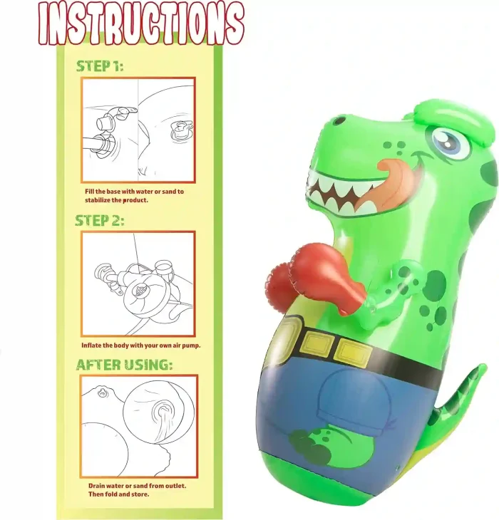 JOYIN Inflatable T-Rex Dinosaur Bopper - 47-Inch Punching Toy with Bounce-Back Action for Kids