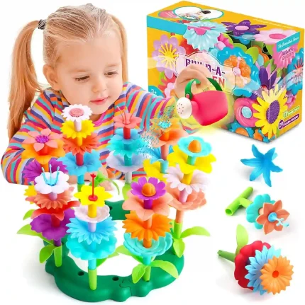 FUNZBO Flower Garden Building Toys – Creative Play Set for Toddler Girls