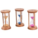 Wooden frame 3-minute sand timer hourglass for home and office décor