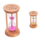 Wooden frame 3-minute sand timer hourglass for home and office décor