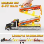 JOYIN 5-FT Race Track Toy Truck with 12 Die-Cast Cars and Interactive Features for Kids