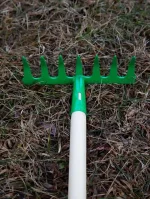 JustForKids 4-Piece Garden Tool Set with Shovel, Rake, Hoe, and Leaf Rake for Kids