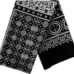 Black Sindhi Ajrak Shawl for Men – Premium Cotton