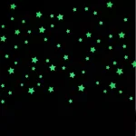 100 pcs Glow In The Dark Plastic Stars for Kids Room Ceiling and Wall Decoration