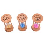 Wooden frame 3-minute sand timer hourglass for home and office décor