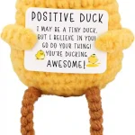 Handmade Long-Legged Crochet Duck with Shoes – Cute Encouragement Gift